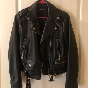 Basic black pleather jacket
